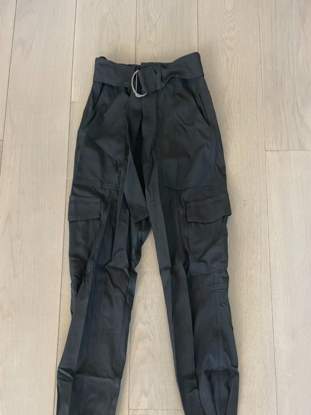 Banana Republic Black High Rise Belted Cargo Pants Cargo Pocket Trousers Size 4